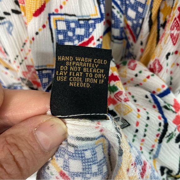 Lee Lightweight Loose Tank SZ L Gathered Empire Waist Lace Trim High Low Yellow - Picture 7 of 7